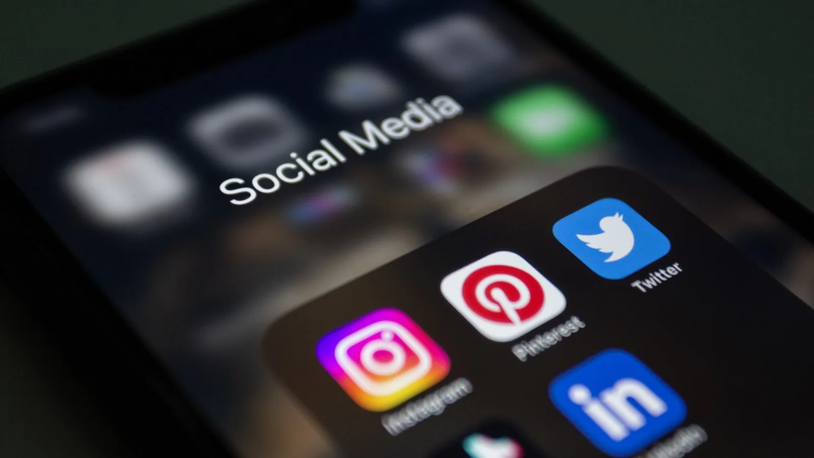 Phone screen showing social media app icons