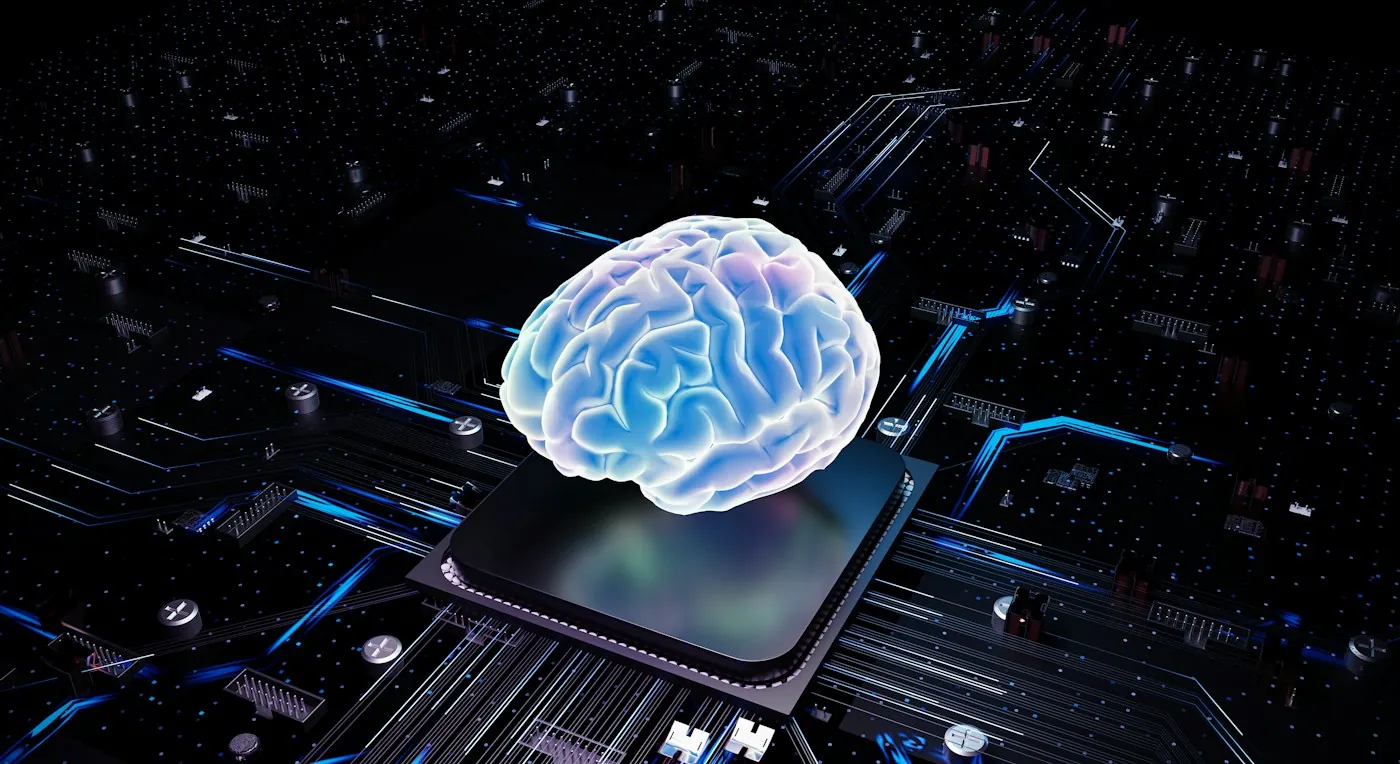 A glowing processor chip representing AI-enhanced execution