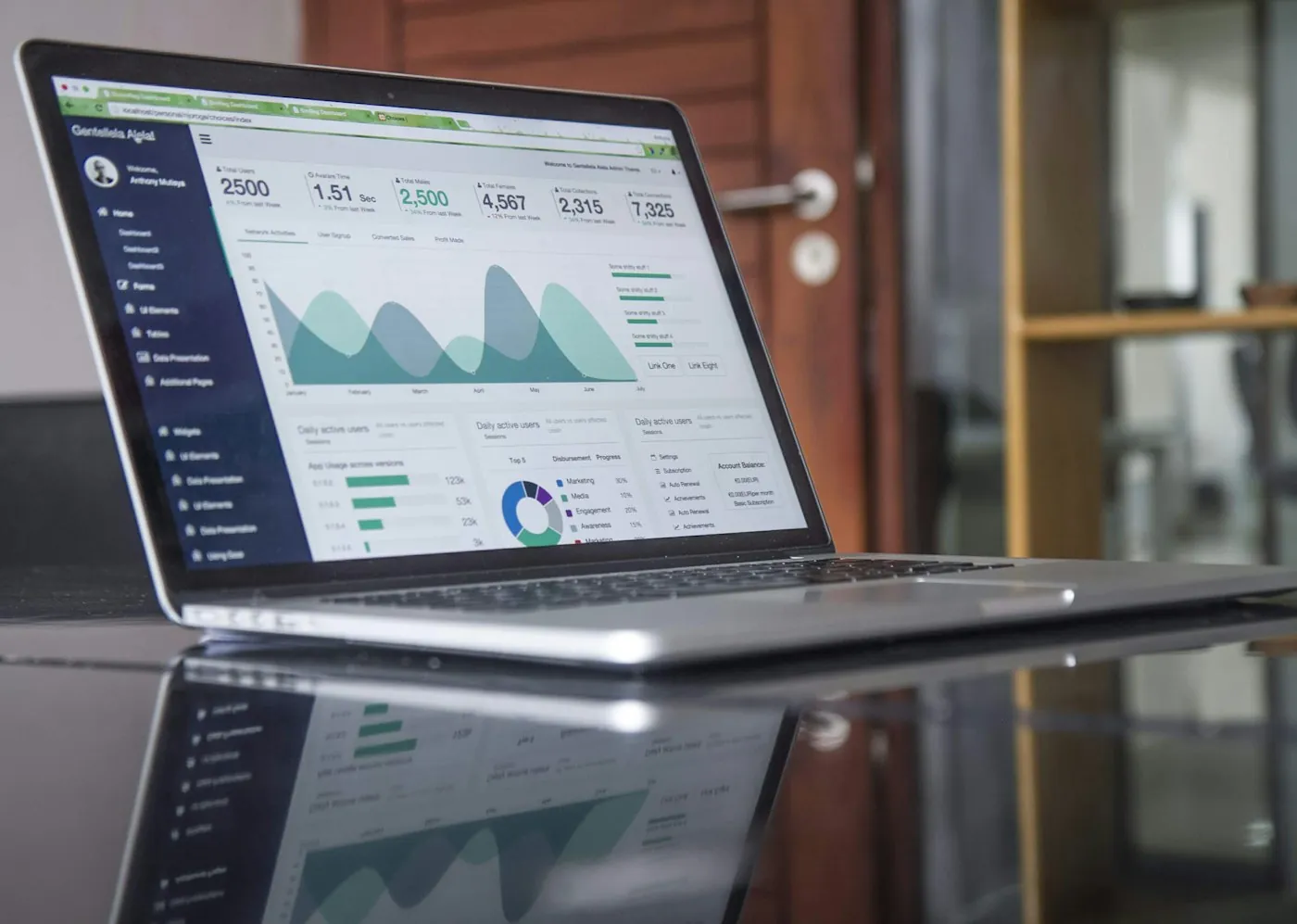 Laptop showing paid campaign analytics